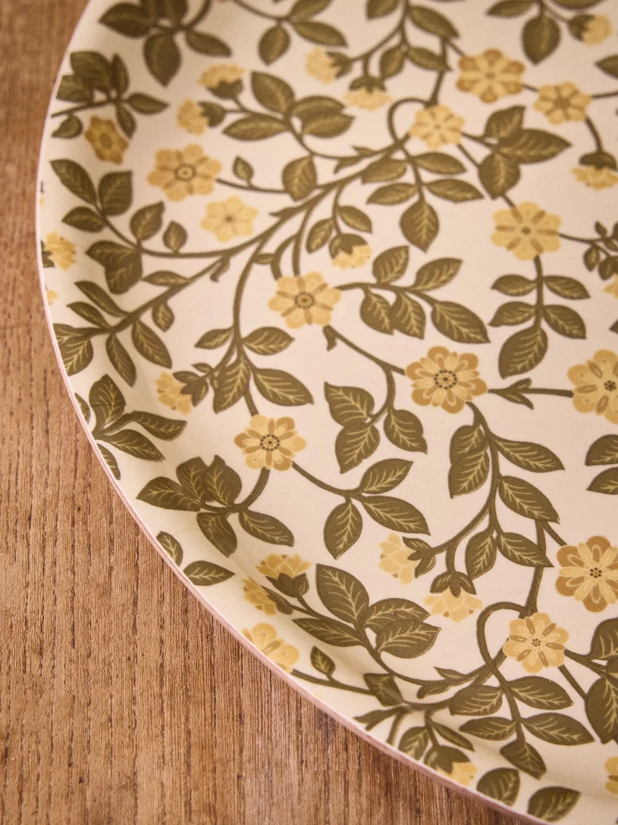 Plateau floral rond en bois – Image 4