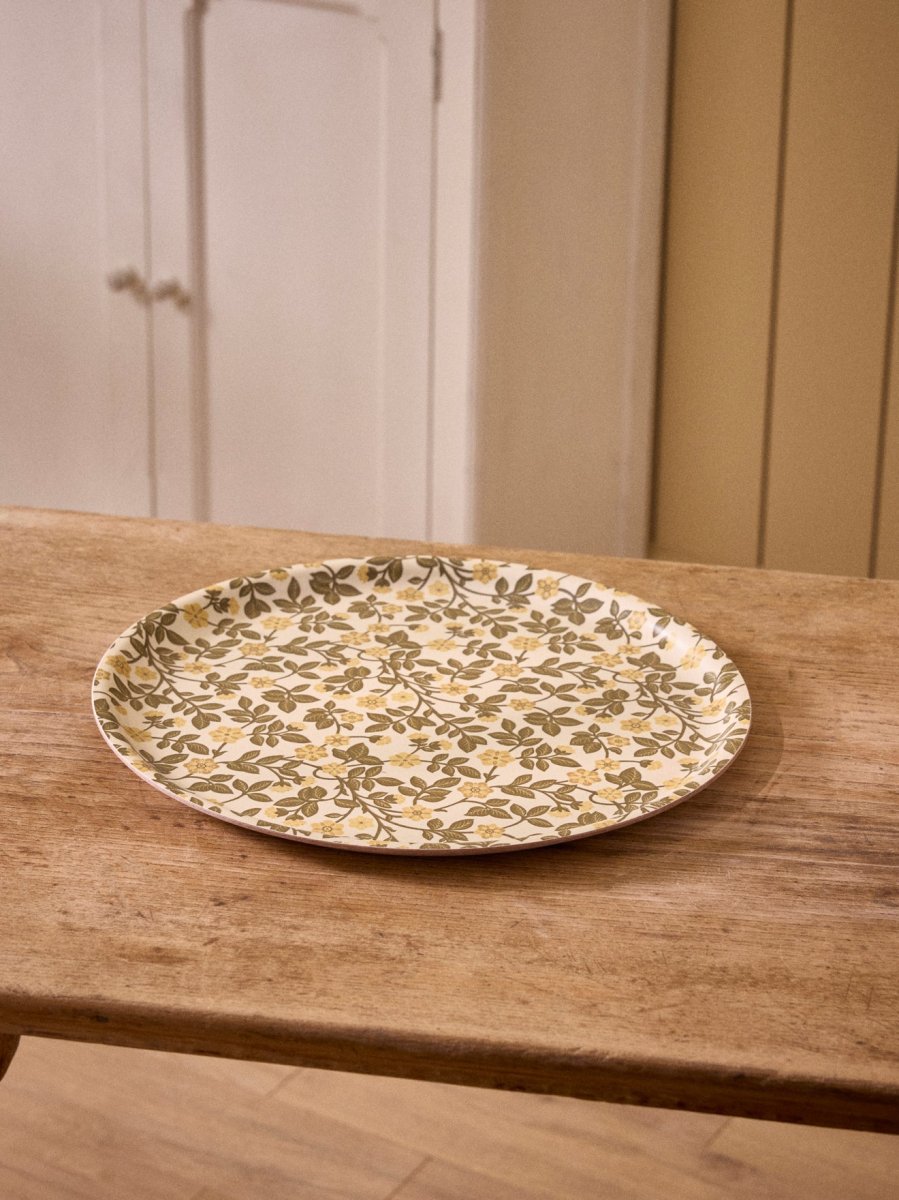 Plateau floral rond en bois – Image 2