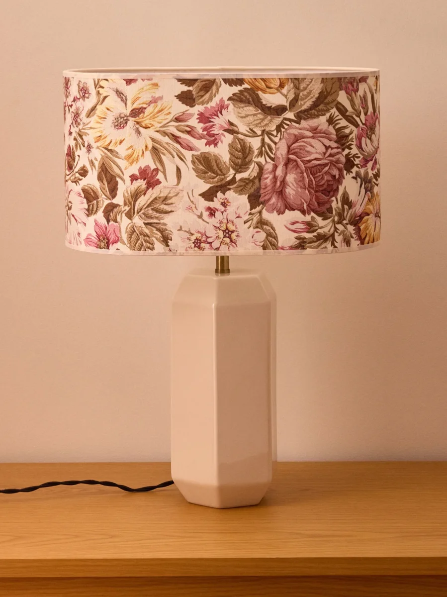 Abat-jour ovale imprimé fleurie - Grand modèle Victoire