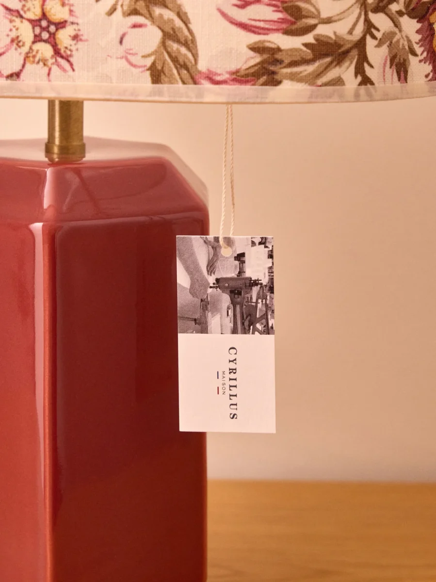 Abat-jour ovale imprimé fleurie - Petit modèle Victoire – Image 6