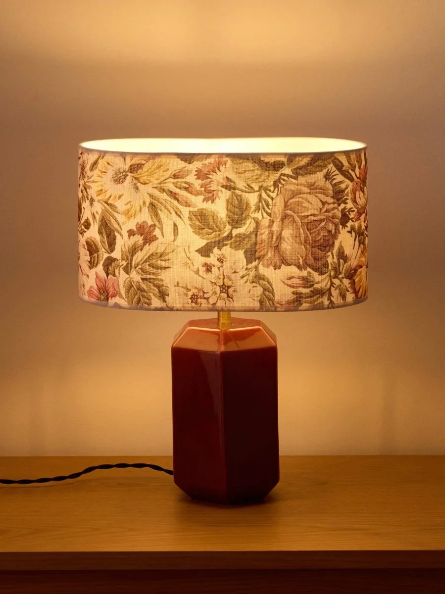 Abat-jour ovale imprimé fleurie - Petit modèle Victoire – Image 5