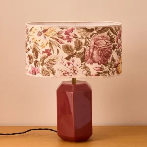 Abat-jour ovale imprimé fleurie - Petit modèle Victoire