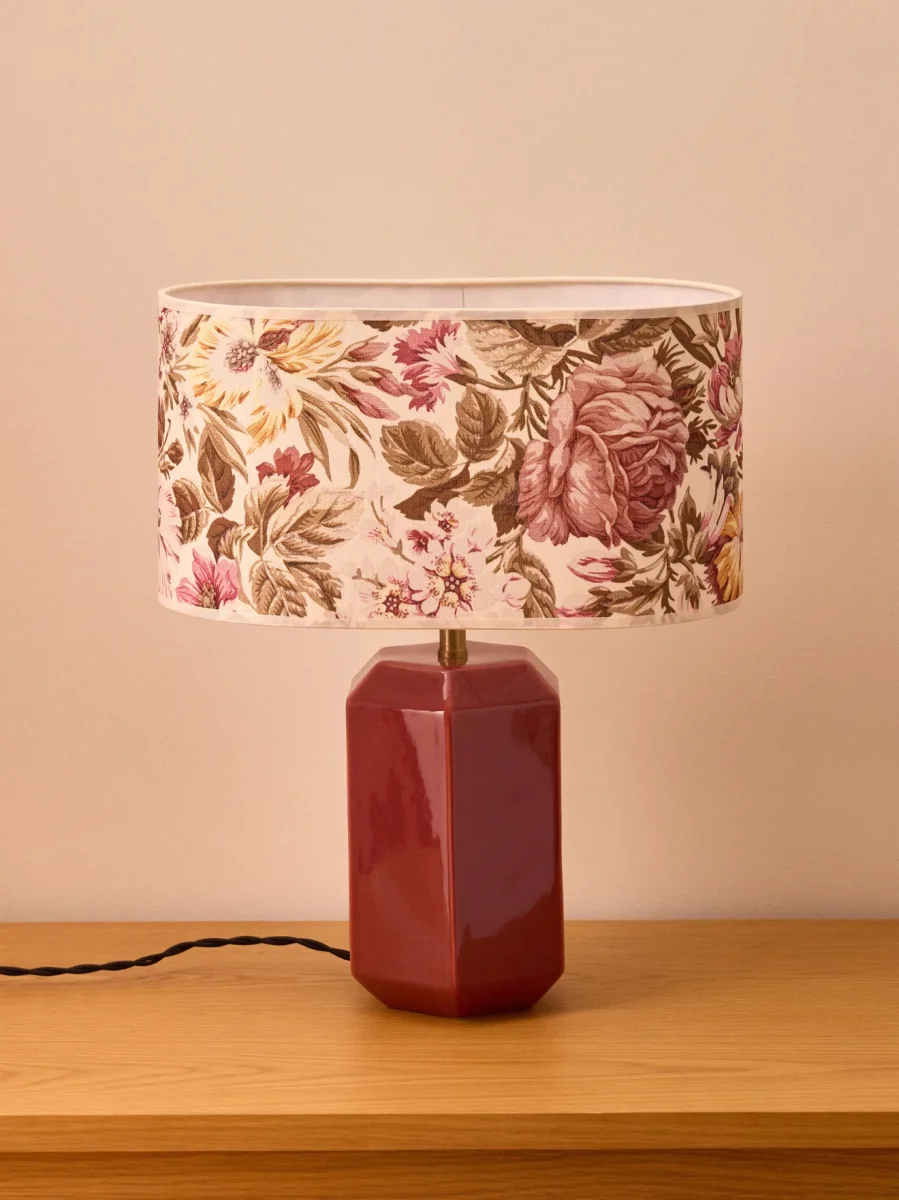 Abat-jour ovale imprimé fleurie - Petit modèle Victoire