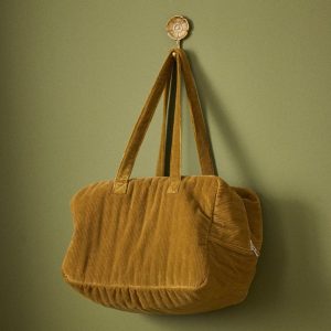 Sac week-end matelassé en velours côtelé