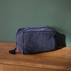 Trousse de toilette en velours côtelé