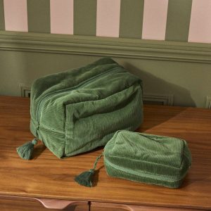 Trousse de toilette en velours côtelé