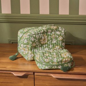 Trousse de toilette matelassée en tissu indien