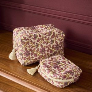 Trousse de toilette matelassée en tissu indien
