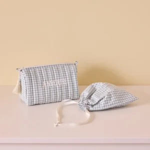Trousse de toilette en coton vichy
