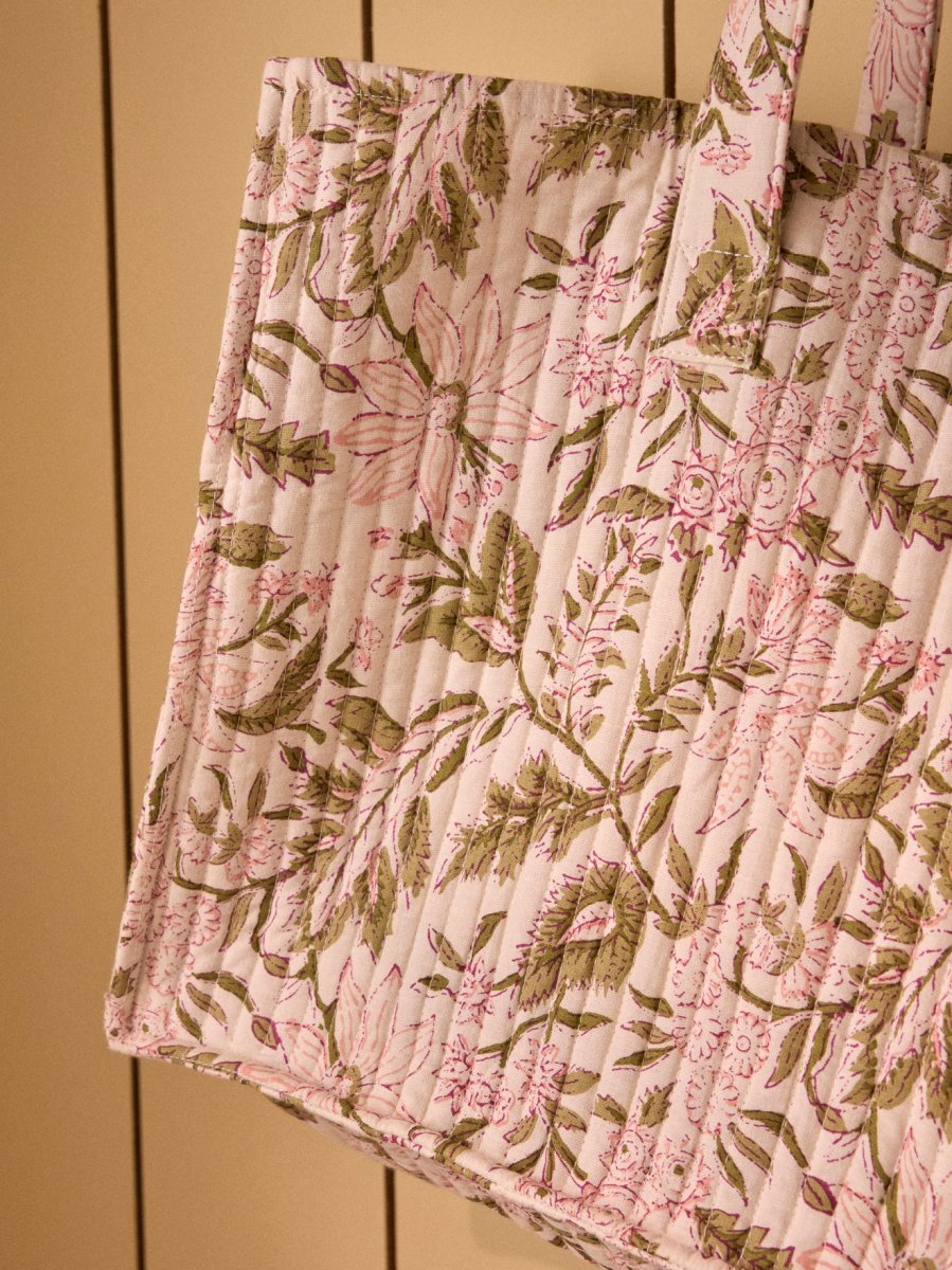 Sac cabas matelassé imprimé indien – Image 3