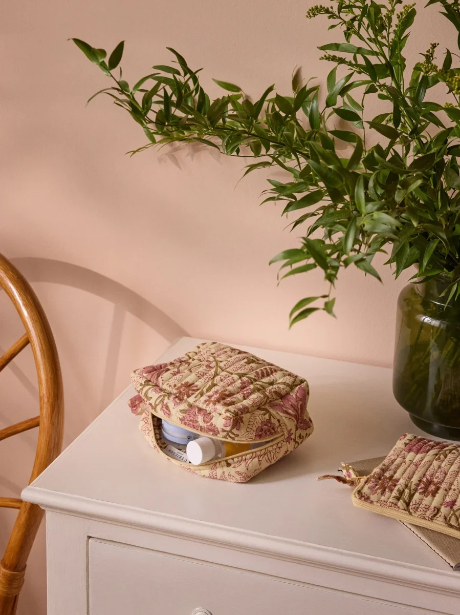 Trousse de toilette imprimé fleuri indien – Image 4