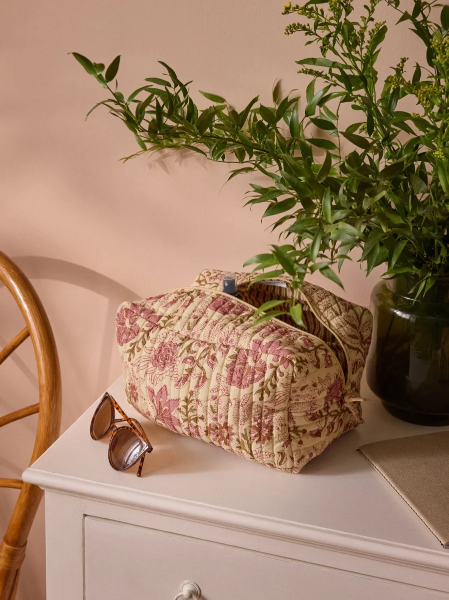 Trousse de toilette imprimé fleuri indien – Image 3