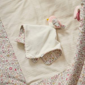 Doudou oiseau en tissu Liberty