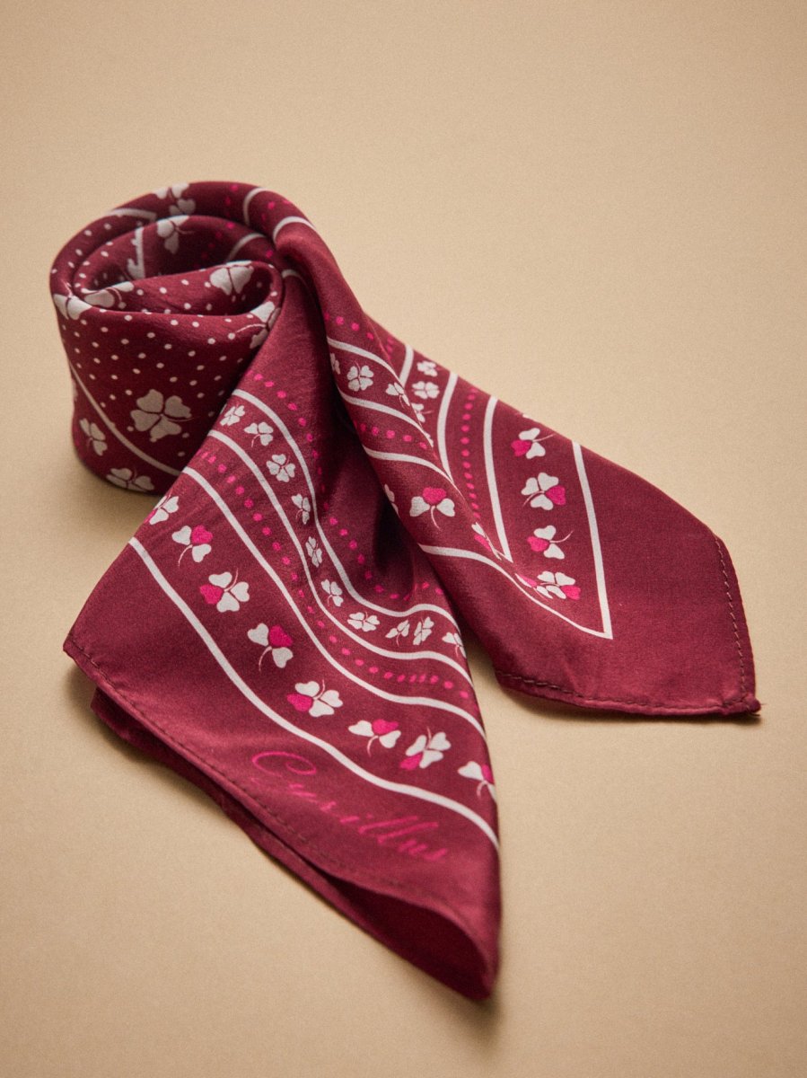 Carré bandana fleuri femme en soie – Image 2