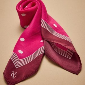 Carré bandana à pois femme en soie