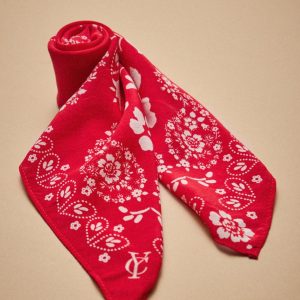 Carré bandana à pois femme en soie