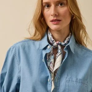 Foulard soie femme imprimé Fleurs Pop