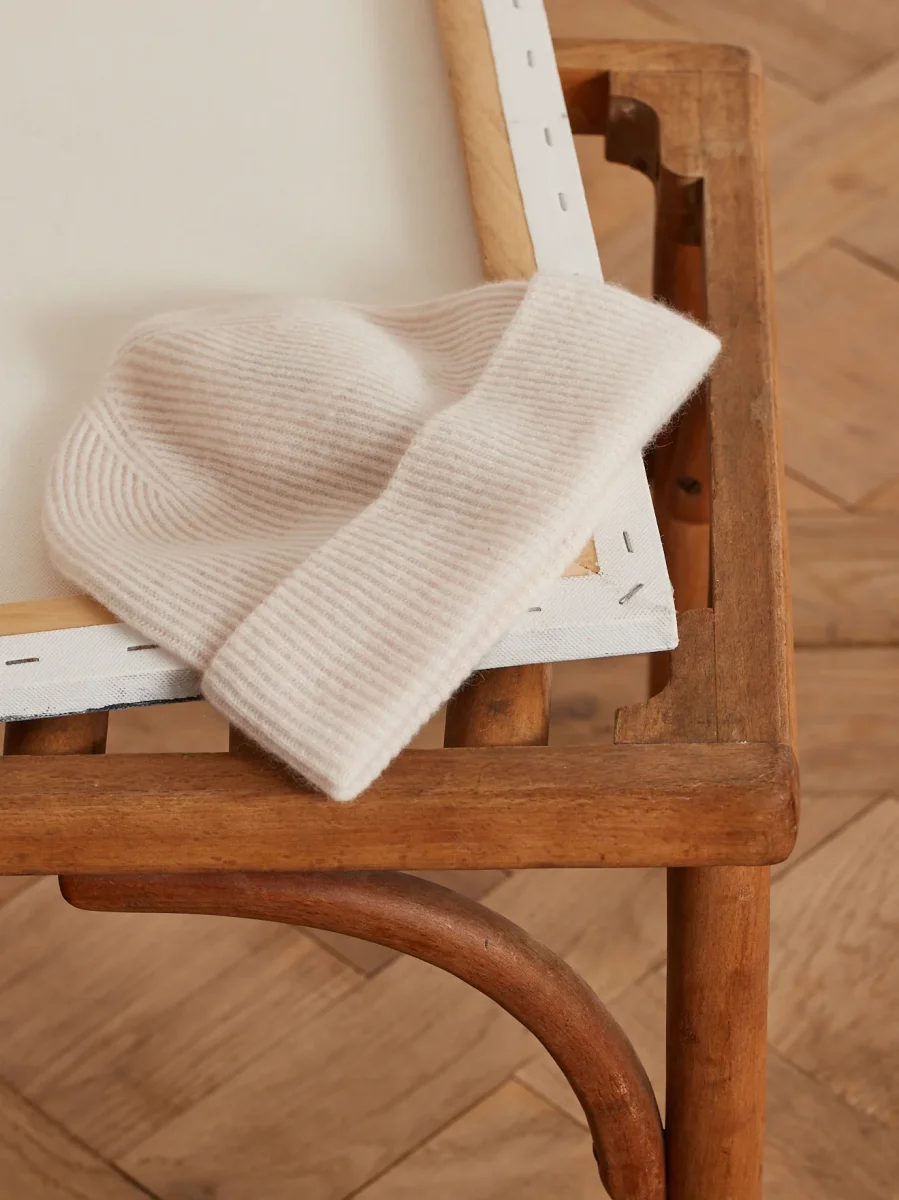 Bonnet maille côtelée adulte - collection cachemire – Image 2