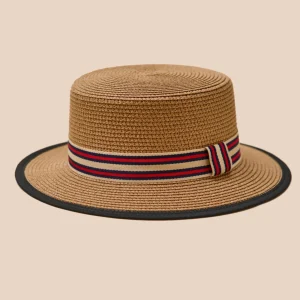 Chapeau de paille canotier femme