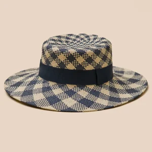 Chapeau de paille bicolore femme