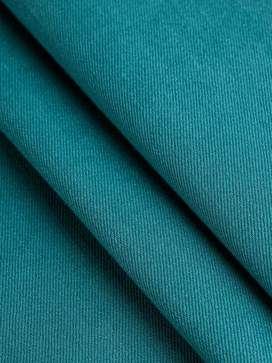 10oz Organic Cotton Stretch Bull Denim - Teal - Swatch – Image 3