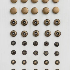 15mm Antique Brass Spring Snaps - 10 Pack