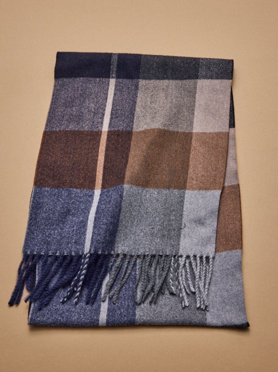 Écharpe frangée grands carreaux homme – Image 4