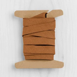 Double-Fold Cotton Poplin Bias Tape - 1/2" (13mm) wide - Caramel