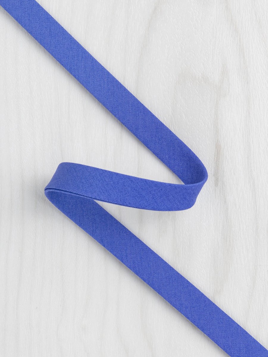 Double-Fold Cotton Poplin Bias Tape - 13 mm (1/2") wide - Cerulean Blue – Image 2