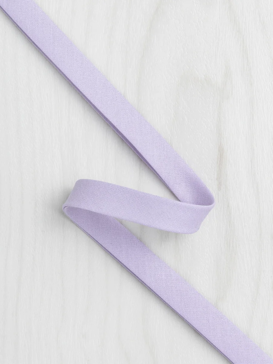 Double-Fold Cotton Poplin Bias Tape - 13 mm (1/2") wide - Lavender