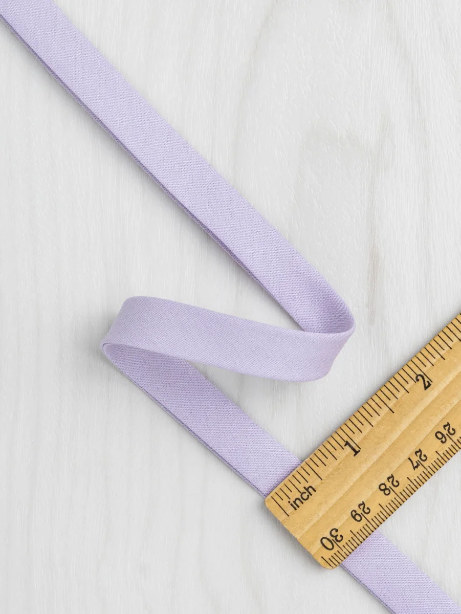 Double-Fold Cotton Poplin Bias Tape - 13 mm (1/2") wide - Lavender – Image 4