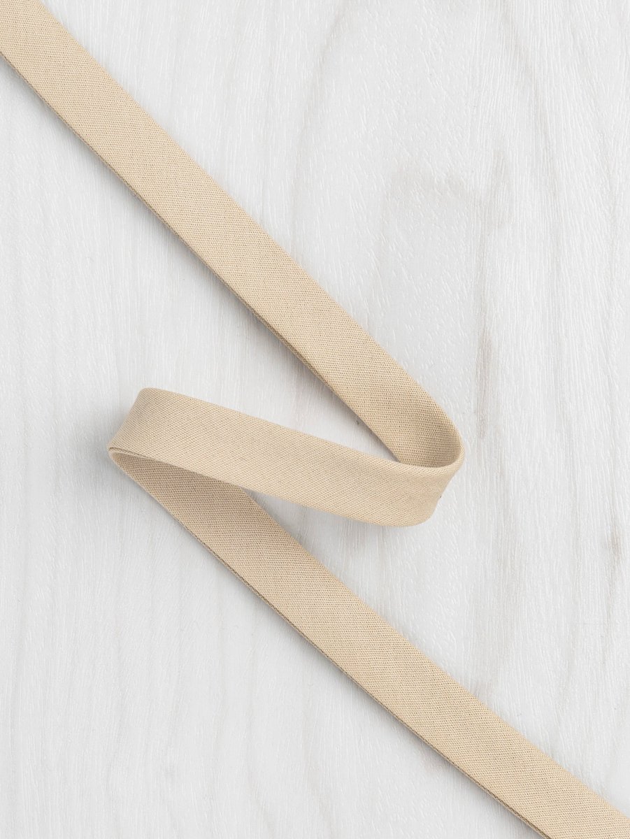 Double-Fold Cotton Poplin Bias Tape - 13 mm (1/2") wide - Oat – Image 2