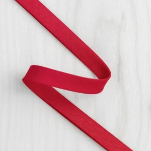 Double-Fold Cotton Poplin Bias Tape - 13 mm (1/2") wide - Red