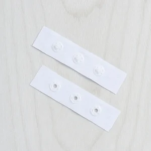 3 Snap Buttons ¾ Inch Tape - White