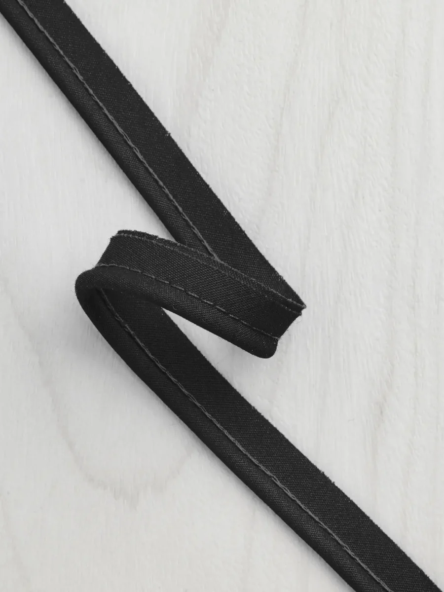 3mm (1⁄8″) Cotton Cord Piping Tape - Black – Image 4