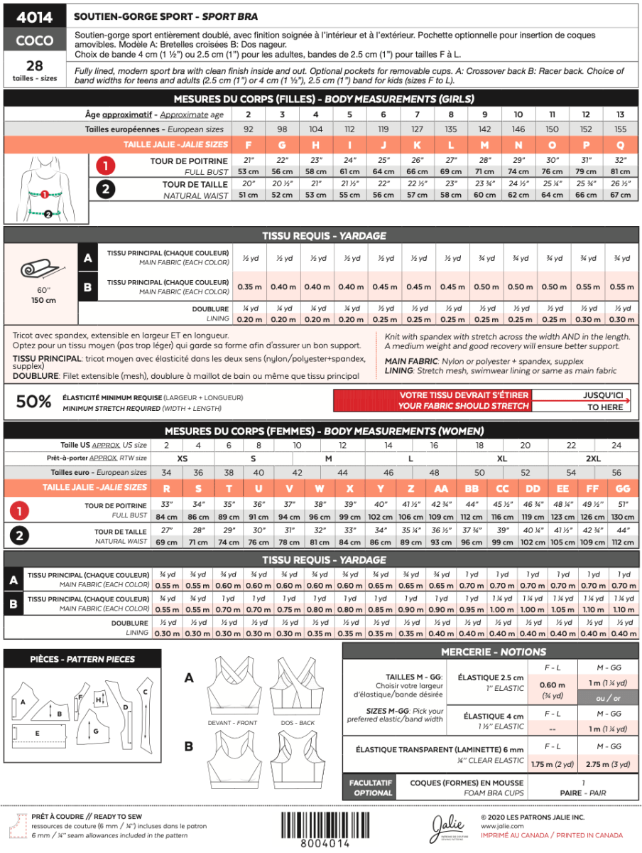 Jalie Sewing Pattern - Coco Sports Bra – Image 8