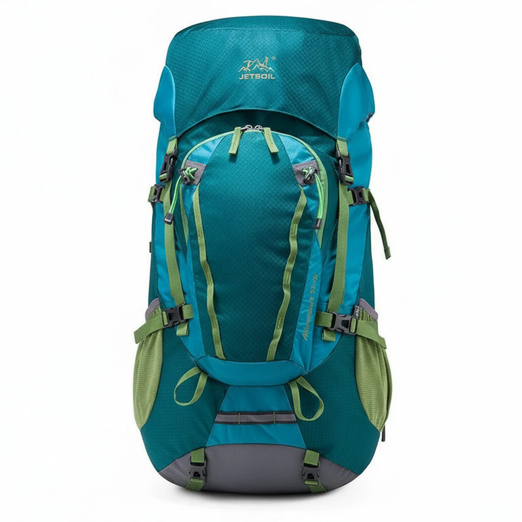 Sac à dos randonnée 60L étanche sans armature, multipoche – Image 3