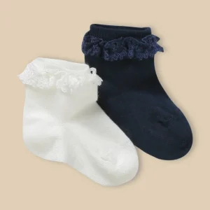 Socquettes avec dentelle bébé par lot de 2