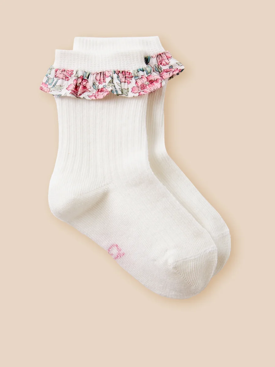 Chaussettes avec volant en tissu Liberty Bébé – Image 2
