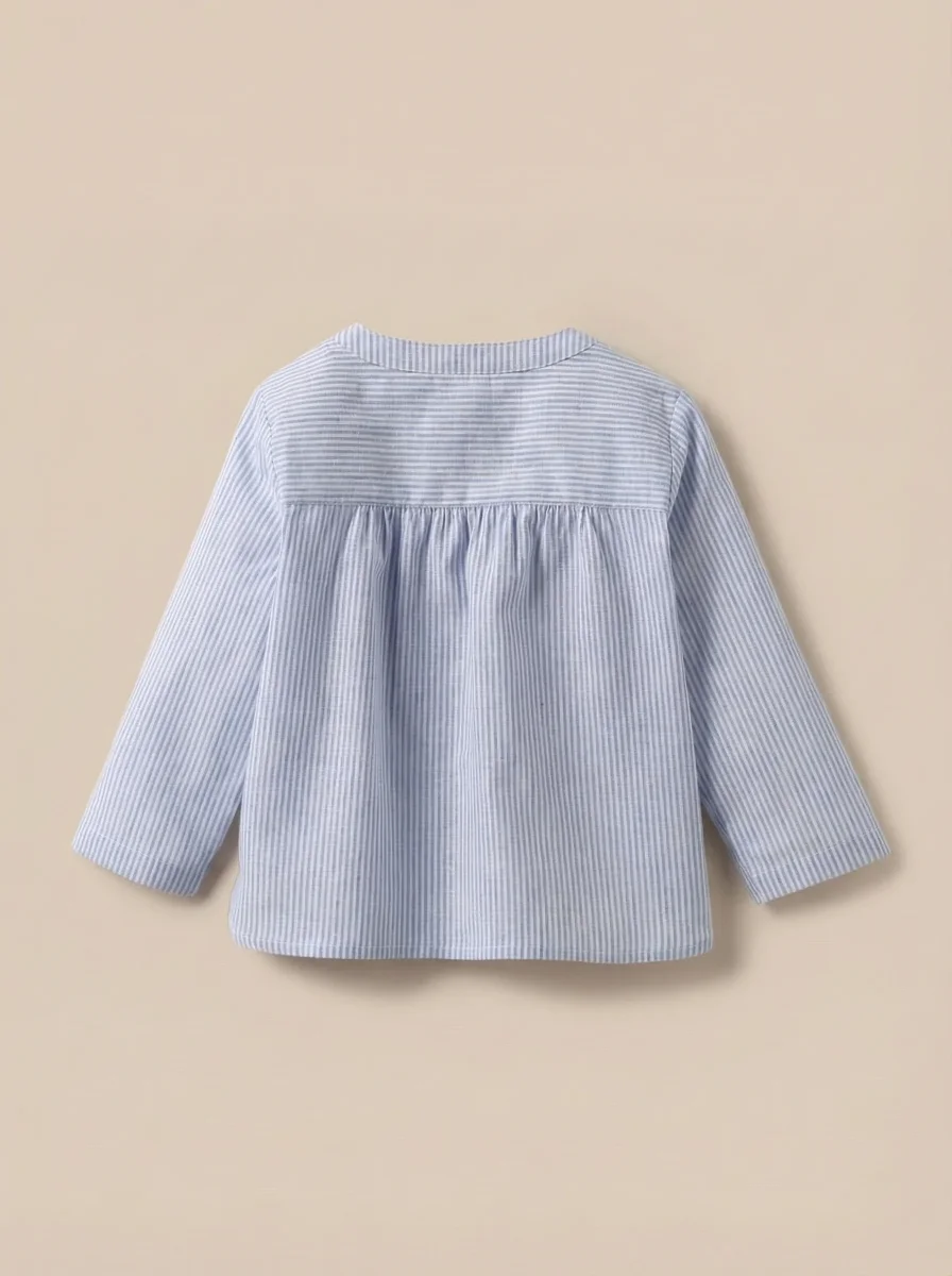 Chemise rayée en lin et coton Bébé – Image 3