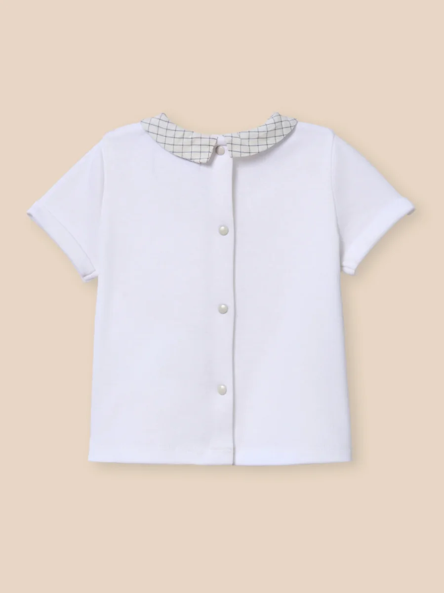 T-shirt col en seersucker Bébé - Coton biologique – Image 3