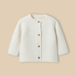 Cardigan en coton biologique et laine Bébé