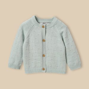 Cardigan maille ajourée bébé - Coton biologique