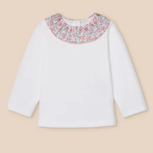 T-shirt col en tissu Liberty Bébé - Coton biologique