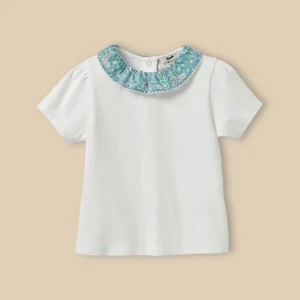 T-shirt col en tissu Liberty Bébé - Coton biologique