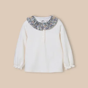 T-shirt col en tissu Liberty Bébé - Coton Biologique