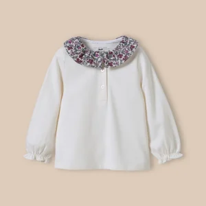 T-shirt col en tissu Liberty Bébé - Coton Biologique
