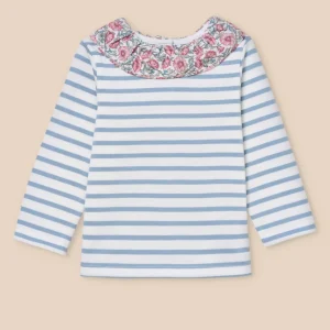 T-shirt col en tissu Liberty Bébé