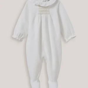 Dors-bien en velours bébé avec collerette