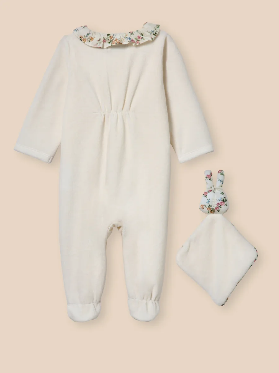 Dors-bien velours et tissu Liberty + doudou Bébé – Image 3